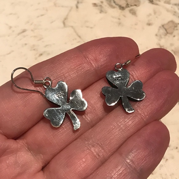 Sterling Silver Dangle Clover Earrings925Taxco New
